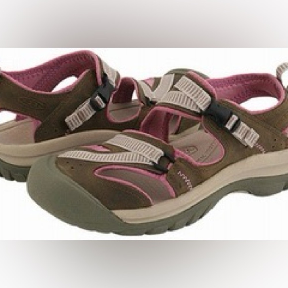 Keen Brown and Pink Performance Sandals with Adjustable Straps